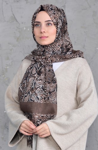 Patterned Flamed Cotton Shawl 2158-08 Mink 2158-08