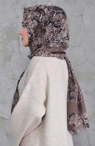 Patterned Flamed Cotton Shawl 2158-08 Mink 2158-08