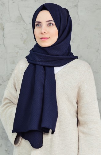 Plain Cotton Shawl 4018-01 Navy Blue 4018-01