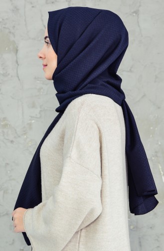 Plain Cotton Shawl 4018-01 Navy Blue 4018-01