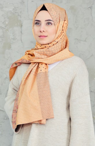 Châle Coton Lycra a Motifs 4022-01 Moutarde 4022-01