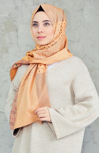 Châle Coton Lycra a Motifs 4022-01 Moutarde 4022-01