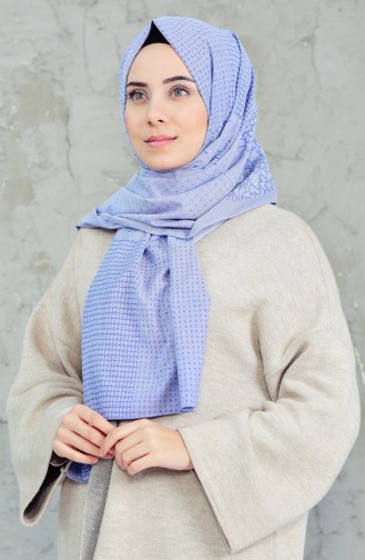 Châle Coton Lycra a Motifs 4023-01 Bleu 4023-01