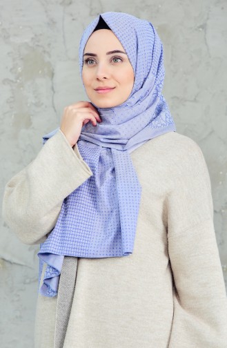 Châle Coton Lycra a Motifs 4023-01 Bleu 4023-01