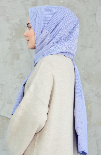 Châle Coton Lycra a Motifs 4023-01 Bleu 4023-01
