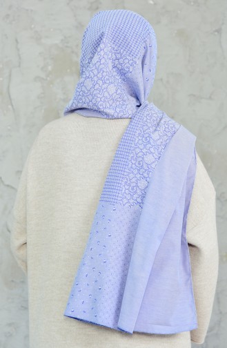 Châle Coton Lycra a Motifs 4023-01 Bleu 4023-01