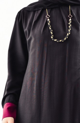 Buglem Garni Detailed Necklace Tunic 1185-01 Black 1185-01