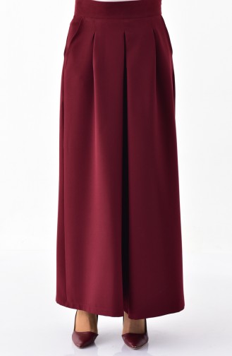 Pleated Pants Skirt 3150-04 Claret Red 3150-04