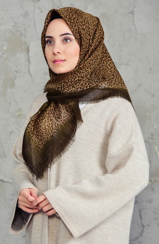 Echarpe Cotton a Motifs 2156-13 Khaki 2156-13