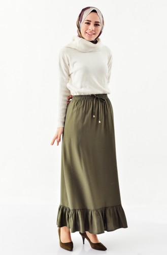DURAN Ruffled Skirt 1075-02 Khaki Green 1075-02