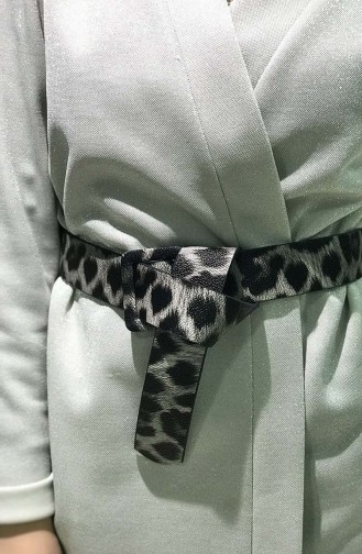 Womens Belt IM01-15 Gray Black Leopard 01-15