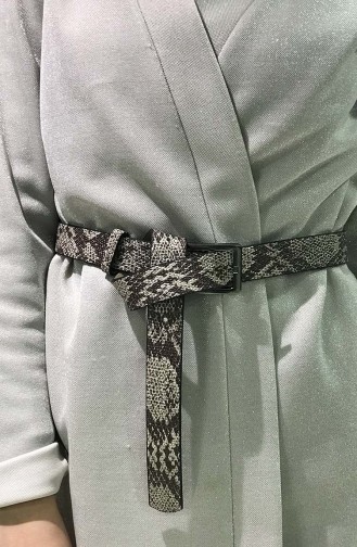 حزام خصر للنساء بتصميم مطبع بجلد الزواحف IM05-06 لون بني مائل للوردي 05-06
