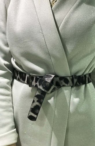 Dame Gürtel İM05-12 Gri Schwarz Leopard 05-12
