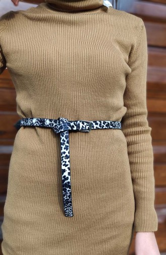 حزام خصر للنساء بتصميم مرقط OZ05-03  لون اسود وابيض 05-03