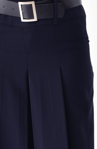 BURUN Belted Trousers Skirt 31243-02 Navy Blue 31243-02