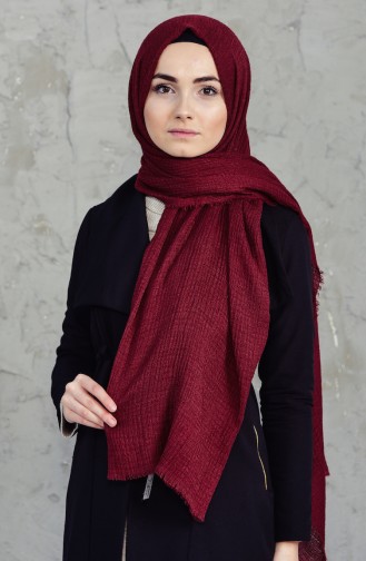 Akel Sponge Printed Plain Shawl 001-418-5415 Dark Claret Red 001-418-5415