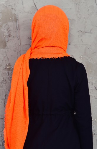 Akel Sponge Printed Plain Shawl 001-418-5422 Orange 001-418-5422