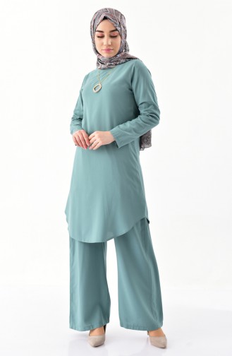 Necklace Tunic Trousers Double Suit 1187-02 Almond Green 1187-02