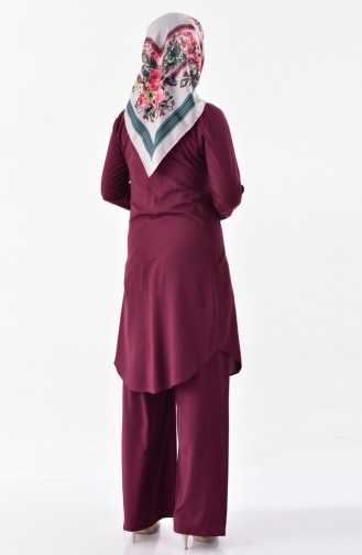 Necklace Tunic Trousers Double Suit1187-03 Cherry 1187-03