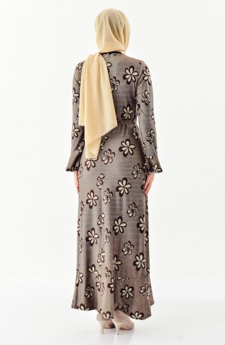 Robe Hijab Couleur Brun 7153-01