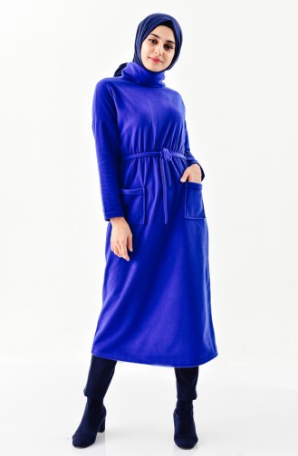 Longue Tunique avec Poches 7760-04 Bleu Roi 7760-04