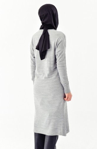 Büyük Beden Triko Uzun Tunik 3295-05 Gri