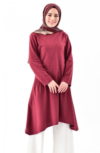 TUBANUR Pocket Detailed Tunic 3055-07 Claret Red 3055-07