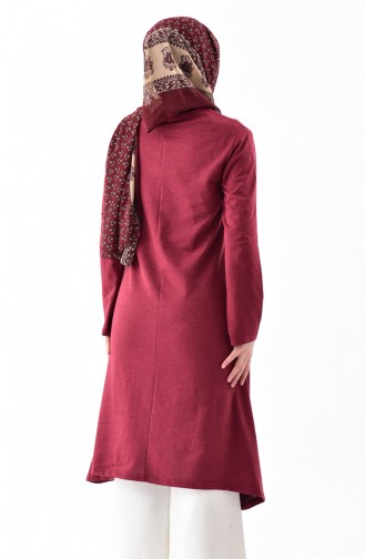 TUBANUR Pocket Detailed Tunic 3055-07 Claret Red 3055-07