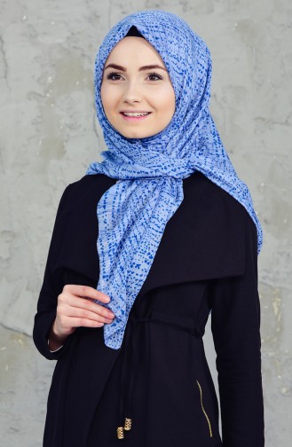 Akel Cheesecloth Scarf 001-396D-01 Blue 001-396D-01