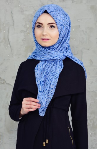 Akel Cheesecloth Scarf 001-396D-01 Blue 001-396D-01