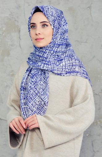 Akel Cheesecloth Scarf 001-396D-27 Navy Blue Saxe  001-396D-27