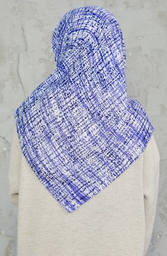 Akel Cheesecloth Scarf 001-396D-27 Navy Blue Saxe  001-396D-27