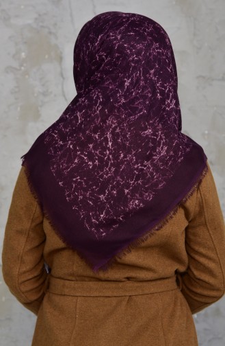 Patterned Cotton Scarf 901425-06 Damson 901425-06