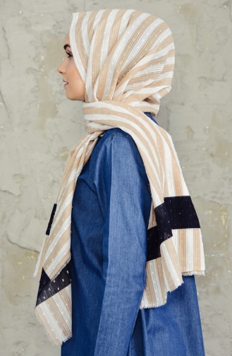 U.s Polo Assn. Baskılı Kesme Pamuk Şal 2549-38 Gold 2549-38