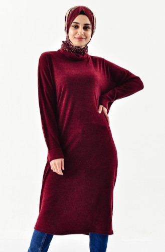 Knitwear Polo-neck Long Tunic 3350-04 Claret red 3350-04