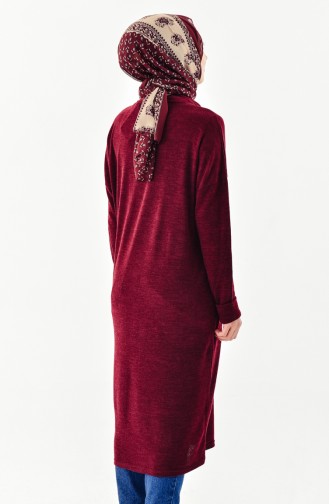 Knitwear Polo-neck Long Tunic 3350-04 Claret red 3350-04