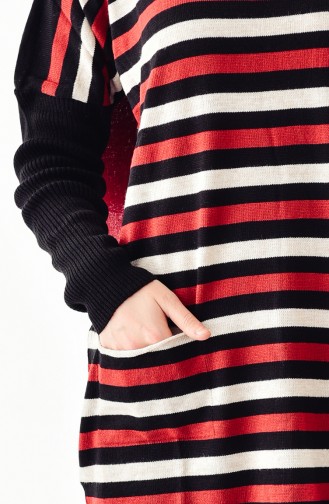 Striped Knitwear Tunic 8095-03 Black 8095-03