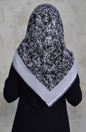 Patterned Cotton Scarf 901425-05 Gray 901425-05