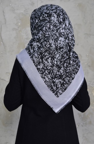 Patterned Cotton Scarf 901425-05 Gray 901425-05
