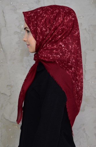 Patterned Cotton Scarf 901425-13 Claret Red 901425-13