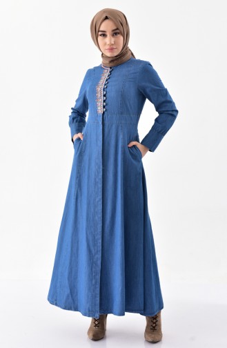 Jeansblau Abayas 9257-02