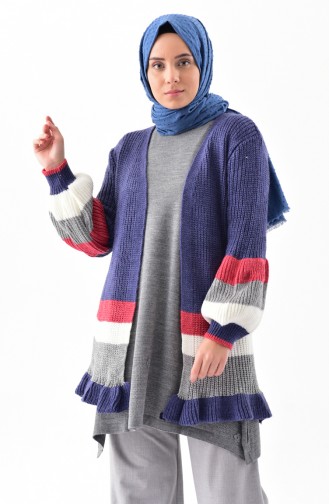 Balloon Sleeve Knitwear Cardigan 8008-02 Purple 8008-02