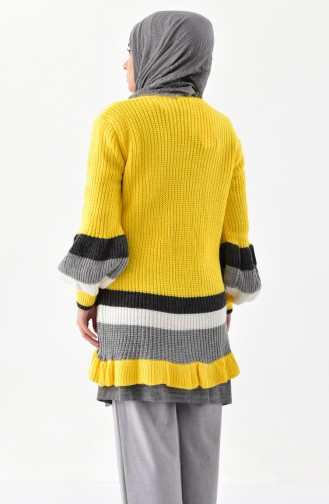 Balloon Sleeve Tricot Cardigan 8008-04 Yellow 8008-04