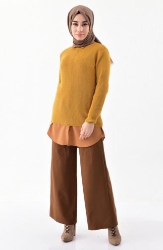 Crew neck Knitwear Sweater 8090-01 Mustard 8090-01