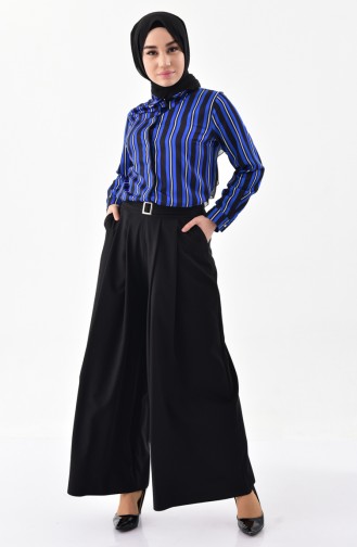 BURUN  Pleated Pants Skirt 0157-01 Black 0157-01