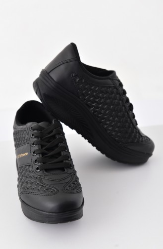 ALLFORCE Bayan Spor Ayakkabı 0110-01 Siyah Siyah Cilt