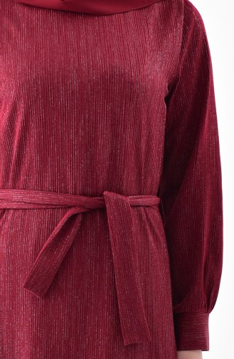 Claret Red Hijab Dress 4258-01