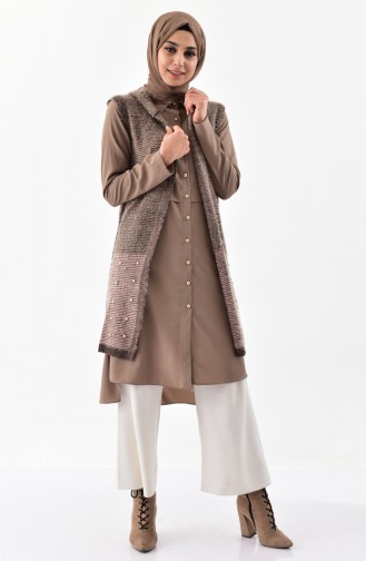 Pearl Knitwear Vest 8001-03 Brown 8001-03