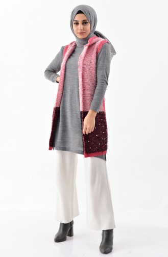 Pearl Knitwear Vest 8001-06 Dark Fuchsia 8001-06