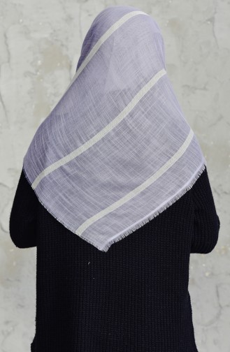 Striped Flamed Cotton Scarf 2159-02 Gray 2159-02